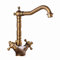 HomeLava Retro Zweigriff Küchenarmatur Mischbatterie Nostalgie hoch Wasserhahn Armatur Badarmatur Bad Küche Zweigriffmischer in Bronze