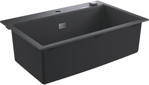 GROHE K700 | 1 cubeta | Fregadero de cocina - montaje sobre encimera | Medida corte encimera: 764 x 494 mm | incluye: desagüe automático, sifón, cestillo y set de montaje | Granito | 31583SD1