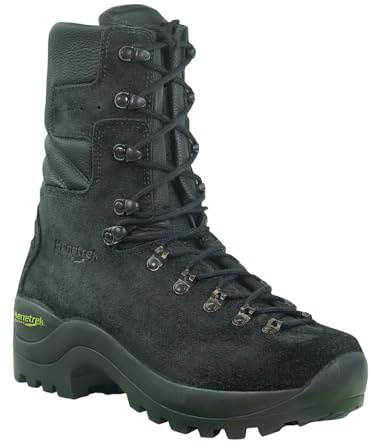 Kenetrek Men's Wildland Fire Boots | 10 Fire Resistant Leather Heavy Duty Boots with 7mm Nylon Midsole & Kevlar Stitching, Black, 12, Medium
