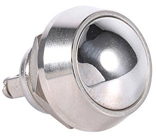 Keenso Momentaner Druckknopfschalter 2A 250V Wasserdichter Momentan Wippschalter Wasserdichter Metall-Druckschalter geeignet für 12mm Befestigungsloch 1NO IP65 IK08