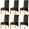LANSHENG Stretchy XL Stuhlbezüge für Esszimmerstühle, Stretch Spandex mit Gummiband Stuhlbezug,Velvet Large Dining Chair Schonbezüge für Restaurant Hotel Party Bankett (Grün Grau,6er Set (Groß))