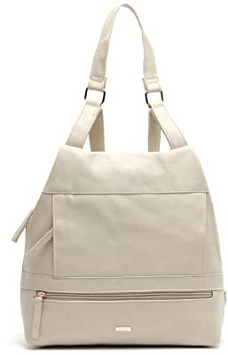 MISAKO Suli Diebstahlsicherer Rucksack - Anti-Diebstahl-Rucksack - Kleiner und geräumiger Damen-Casual-Rucksack Suli Stein 30 X 28 X 11 cm