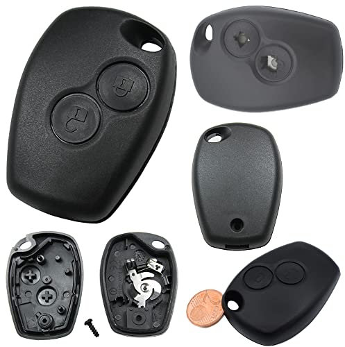Autoschlüssel Funk Fernbedienung Austausch Gehäuse mit 2 Tasten kompatibel für Renault Twingo II Clio III Kangoo II Wind Modus Master IV