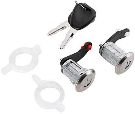 Qiilu Ensemble de Baril de Serrure de Porte de Voiture, 7701470944 Cylindre de Baril de Serrure de Porte Gauche Droite avec 2 clés pour Master 1998-2016
