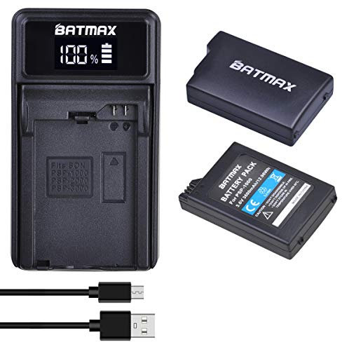 Batmax 2Pc 3.6V Akku Packs+LED USB Ladegerät für Sony PSP 1000 1004 PSP-110 PSP Fat Console