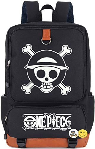 Roffatide Anime One Piece Leuchtender Rucksack Straw Hat Crew Büchertasche Laptop Schultasche