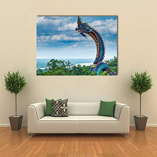 104Tdfc 1 Teile Bild Auf Leinwand Leinwandbilder Riesige thailändische Naga-Statue Wandkunst Tapete Dekorative Wandbild Für Wohnzimmer Home Decor Geschenk