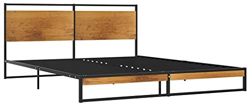 vidaXL Bettgestell Bett Metallbett Schlafzimmerbett Doppelbett Bettrahmen mit Lattenrost Ehebett Schlafzimmermöbel Metall 140x200cm