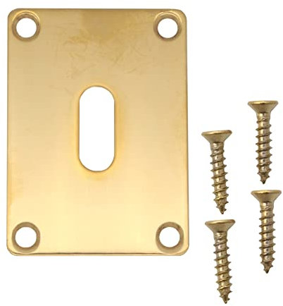 Repair Escutcheon Key Hole Cover Plate Screw Fix Polished Brass 65 x 47mm
