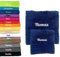 2er Pack Personalisiertes Handtuch und Badetuch mit Namen 2er Pack Schön gestickter Name Handbadetuch 100% Baumwollhandtuch 50 x 100 cm + 140 x 70 cm Personalized Custom Towel with Name (Dunkelblau)
