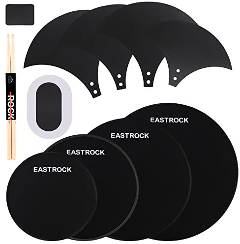 EASTROCK Drum Mute Pads Set 10 Stück mit Beckenpolster + Hi Hats Set Pad, Schaumstoff Drum Schalldämpfer Pads, passend für 25,4 cm, 30,5 cm, 35,6 cm, 40,6 cm (Drum Mute Pad)