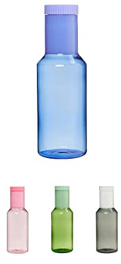 Design Letters Glaskaraffe mit Deckel 1L | muttertagsgeschenk | spülmaschinenfest wasserkaraffe mit deckel zu geschenke für mama | Glas Krug Deckel Eistee Krug für hausgemachte Getränke, Eistee