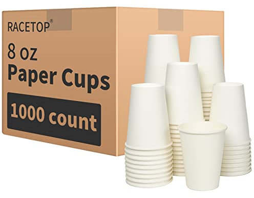 RACETOP Tazas de café de 8 onzas [1000 unidades], vasos de papel desechables de 8 onzas, ideales para fiestas, hogar, oficina