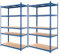 ECD Germany Juego De 2 Estanterías Para Cargas Pesadas 200x100x60cm Metal Recubierto De Polvo Azul Con 5 Estantes De Madera Tableros MDF Cargable Hasta 875kg Montaje Sin Tornillos Banco Trabajo Taller