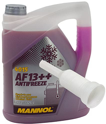 Kühlerfrostschutz MANNOL AF13++ Antifreeze 5 Liter Fertiggemisch -40°C rot mit Ausgießer