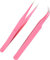 2pcs Straight and Curved Pointed Tweezers for Eyelash Extension - Nail Sticker Rhinestones Gems Picker - Stainless Steel Precision Tweezers(Pink)