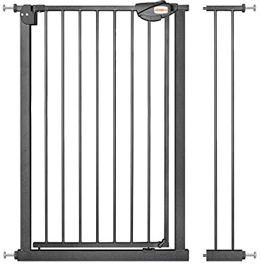 UBRAVOO Babygitter für Türen und Treppen, Höhe 100 cm, Sicherheits-Haustiergitter, Spannungstyp, automatische Schließung, hohe Ausführung, dreifache Verriegelung, offen (Breite: 85-94 cm)