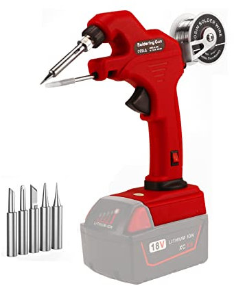Kit saldatore, pistola saldante da 30W con filo per saldatura, adatta per Milwaukee M18B 18V Li-ion, funzionamento con una sola mano per saldare circuiti, fai da te in casa