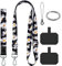 DGHYDZ Cell Phone Lanyard, Phone Lanyard Crossbody, Wrist Strap, lanyards for Keys, Universal Adjustable Shoulder Neck Straps for iPhone Case ID Badges and Most Smartphones (Black daisies)