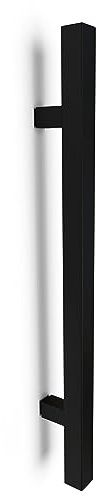 oppali Noir Acier Inoxydable Matériau de haute qualité Carré Rectangle Poignée de porte d'entrée Art.520 | Carré T-Bar | 120cm Longueur Totale
