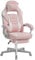SONGMICS Bürostuhl, Schreibtischstuhl, ausziehbare Fußstütze, Kopfkissen, Lendenkissen, höhenverstellbar, ergonomisch, neigbare Rückenlehne, bis 150 kg belastbar, pastellrosa-cremeweiß OBG073P01