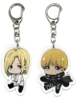EBTY DREAMS Inc. - Set mit 2 AoT Titan Shingeki no Kyojin Acryl Schlüsselanhänger Annie Leonhart, Armin Arlert v1, Mehrfarbig, Pendant Height: 2 inches