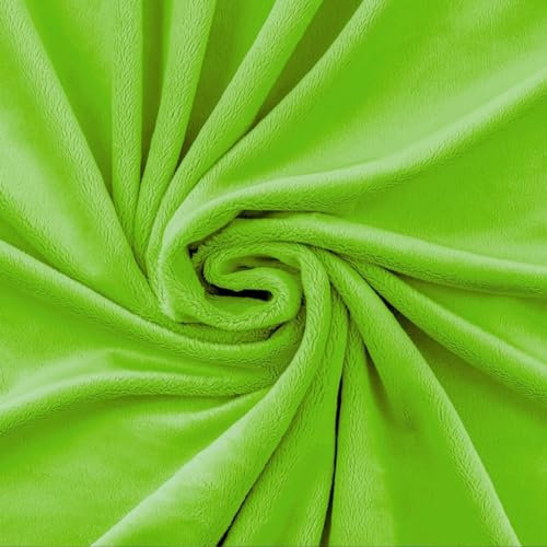 Textrend Microfaser-Plüsch - Minky-Glattes Stoff als Meterware - Stoff Shorty als Meterware in vielen Farben - Textilien 1x1.60m - Stoffe Meterware (Hellgrün)