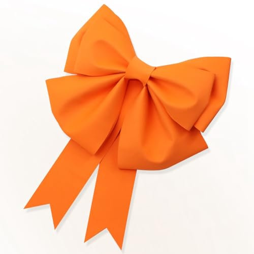 Hrlace Riesen Schleifen Große Dekoschleife Eva Schwamm Schleife Hängende Riesenschleife Weihnachtsschleifen Autoschleifen DIY Dekoschleife für Hochzeit Party Dekoration Orange 75cm