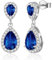 USEEDOVIA Ohrringe Blau Tropfen Glitzer Ohrstecker AAA Zirkonia Stecker Silber 925 Wassertropfen Dunkelblau großer Anhänger Weiß Vergoldet Hochzeit Schmuck Braut Wedding Bride
