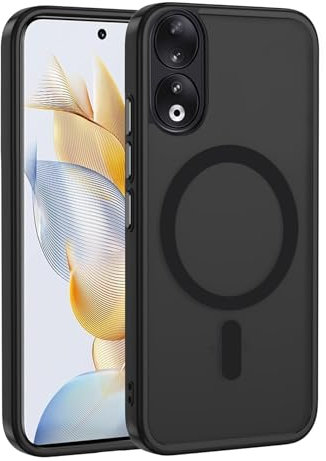 Cover per Honor 90, Compatibile con Magnetica, Custodia Traslucida Opaca Posteriore Sottile Antiurto Protettiva Case, PC + TPU Bumper, Nero
