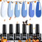 LKEE Nail Gel Polish- Pastel Nail Polishes Set 6 (Blue)