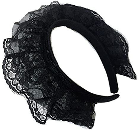 Damen-Haarreif aus Spitze mit Netz-Stirnband, mehrschichtige Spitze, Cosplay, Requisiten, Dienstmädchen, Kopfschmuck, Zubehör, Rüschen, Spitze, plissierter Rand