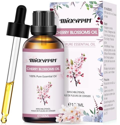 Migcaput Ätherische Öle Sakura-Öl 100 ml,100% Reine Natürliche ätherische Öle, Ätherisches Aromatherapieöl von Erstklassige Qualität, Duftöle für Diffusor, Luftbefeuchter, Entspannen, Massage, Bad