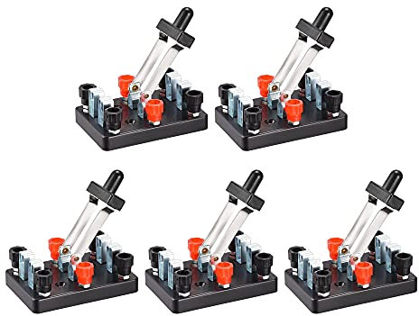 HBTSPJNT 5 uds Interruptor Bipolar Equipo de Laboratorio de física Interruptor Bipolar de Doble Tiro