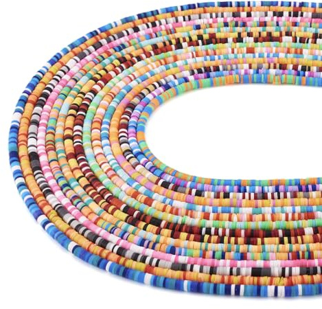 PandaHall Runde Modelliermasse-Perlen, 3 mm, 15 Farben, 6180 Stück