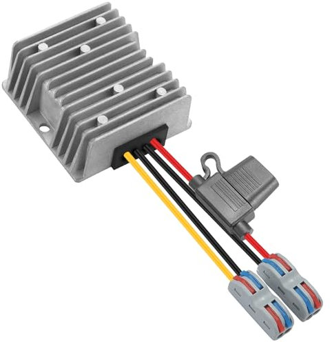 YABOANG DC/DC converter step-down 30-60V to 24V 10A, voltage buck converter to 10A 120W power transformer waterproof step-down module, suitable for cars, trucks, electric scooters