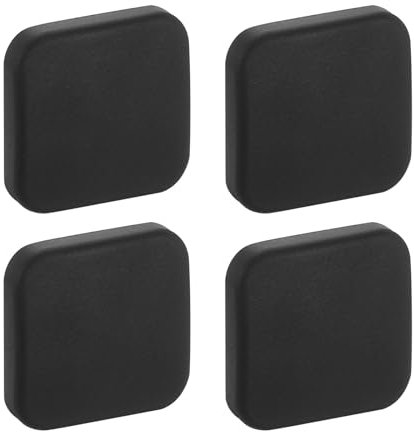 sourcing map Door Stoppers Wall Protector, 4pcs Soft Silicone Door Handle Buffers, Square Self Adhesive Door Knob Guard for Home Office, Black