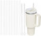 QEDBOJE 8 Pièces Pailles Réutilisables en Plastique Dur, Brosse de Nettoyage, Accessoires de Tasse, Pailles de Voyage (31cm) (Transparent)