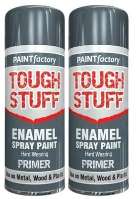 SDMAX Enamel Grey Primer Spray Paint, Durable And Long-Lasting, Non-Cracking, Fast Drying, Easy To Apply, Portable And Lightweight, Interior And Exterior Use, 400ml (2PCS)
