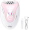 Hahhhha Electric Epilator for Women, Face, Body, Bikini Area, LED Light, 2 Speeds, Easy to Clean, Compact, Pink, Includes Face Epilator, Cleaning Brush, Charging Cable, User Manual