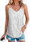 Suncife Damen Pailletten Oberteil Tank Glitzer Top Glitzertop Party Frauen, Silberweiß, S