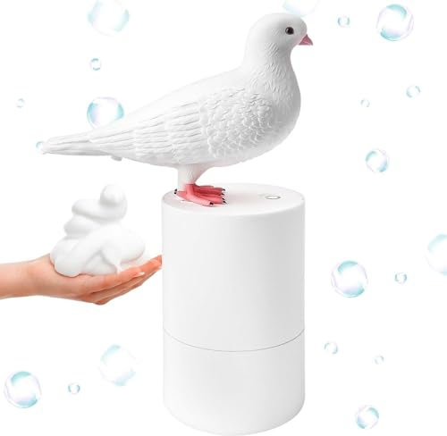 Soap Dispenser Automatic, Seifenspender Taube Automatisch,300ml Elektrischer Seifenspender mit Sensor Pigeon Soap Dispenser,Tauben Seifenspender für Küchenspüle und Badezimmer,Der Schaum (Weiß)