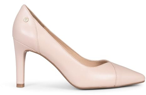miMaO Zapatos Elegante de tacón Alto y Escote en V Nude, EU 35