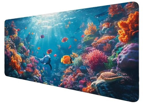 Alfombrilla RatónColor Alfombrilla Ratón XXL 1500x800x3mm Alfombrilla Ratón Mundo submarino Impermeable Alfombrilla Raton Base Antideslizante Alfombrilla Ratón Oficina Protector Escritorio D-965