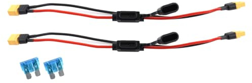 Laroal xt60 Stecker-auf-Buchse-Verlängerungskabel 14AWG 0,3 m/1 FT mit 15 A-Sicherung für Geräte mit XT60-Schnittstellenstromversorgung (2 Stück)