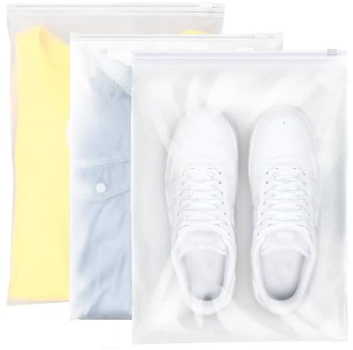 DITK-U 30 bolsas de plástico esmeriladas impermeables con cierre hermético de 40 x 30 cm, bolsas de almacenamiento para viaje sin agujeros, bolsas organizadoras reutilizables transparentes para ropa
