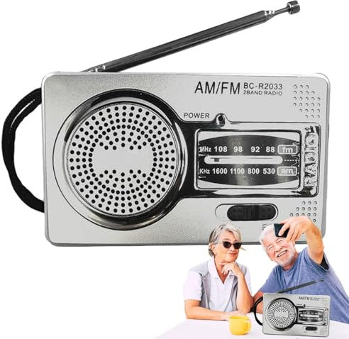 Radio Portátil De Bolsillo, Mini Radio De Bolsillo con Pilas Am/FM, Radios De Transistores Am FM con Conector para Auriculares con Altavoz, Regalos Ideales para Padres, Ancianos Y Parientes