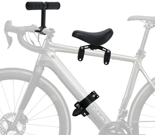 BWBIKE Front Mounted Fahrrad-Kindersitz - Abnehmbarer Fahrradsitz für Kleinkinder mit Fußstützen & Lenker & Fußpedalen für Kinder von 2-5 Jahren, passend für die meisten MTB-Fahrräder für Erwachsene