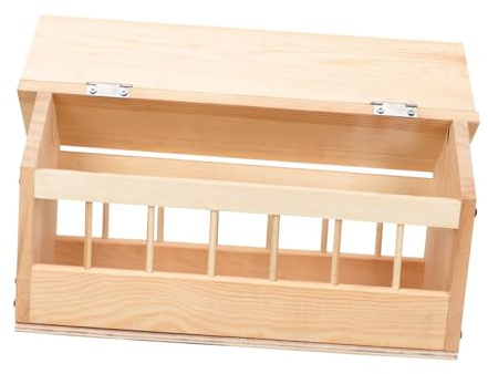 DIYEAH Automatischer Taubenfutterautomat Holz 40cm mit Mehrfachen Futterschlitzen Spritzgeschützt Vogelfutterhaus für Wellensittiche Kanarienvögel Nymphensittiche und Finken