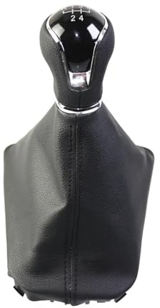 AJHJET Pomo Cambio Marchas 5/6 Velocidades Con Funda Cuero Para SEAT Ibiza V 6F Para Arona KJ 2017-2025 LHD Pomo Palanca Cambios Coche(5 velocidades)